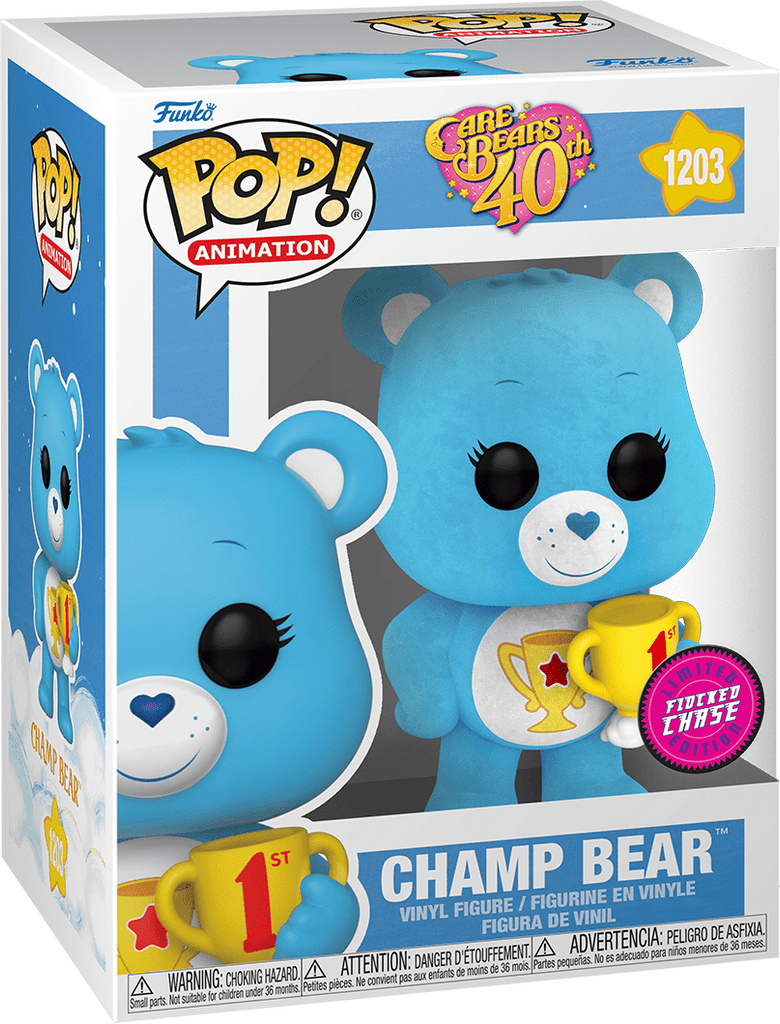 Care bears 40th #1203 Champ bear (limited flocked chase edition)